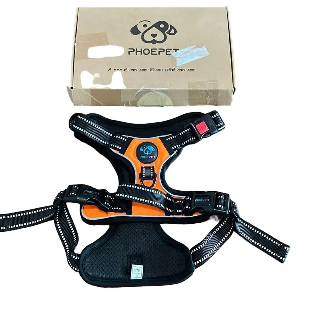 Phoepet Orange No Pull Harness size Medium Easy On and Off